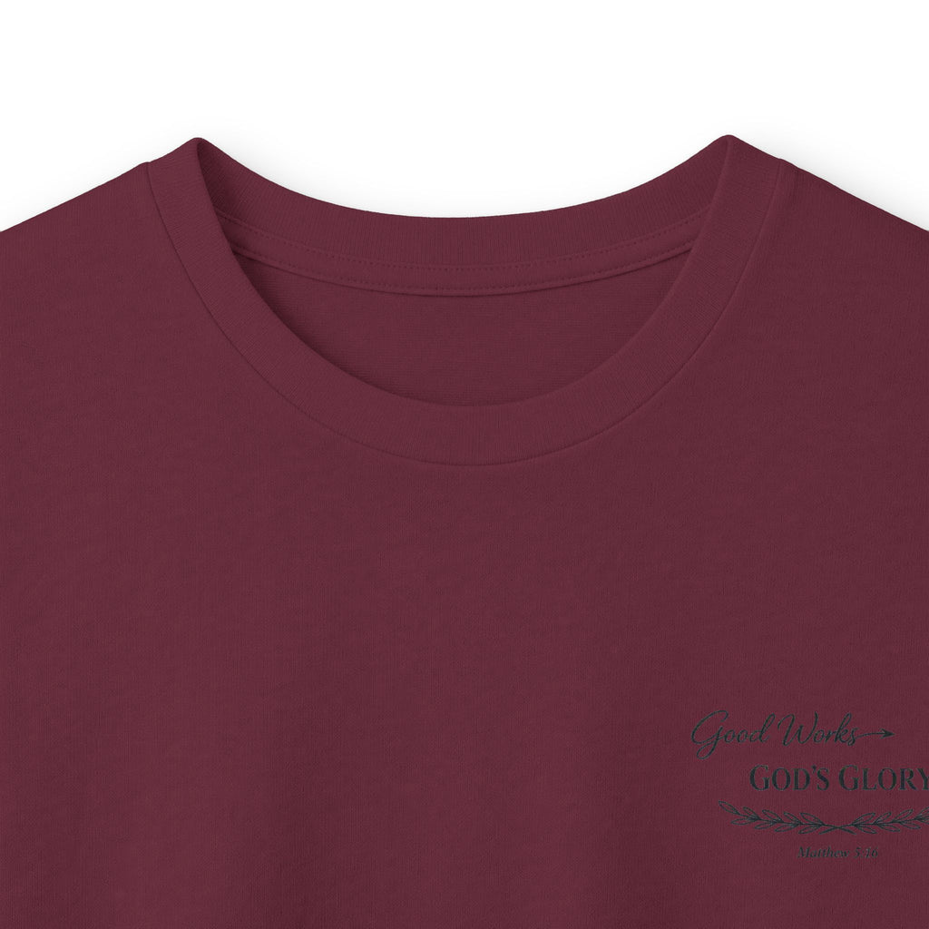 Long Sleeve Tee — "Good Works for God’s Glory" Christian Faith Shirt (Matthew 5:16)