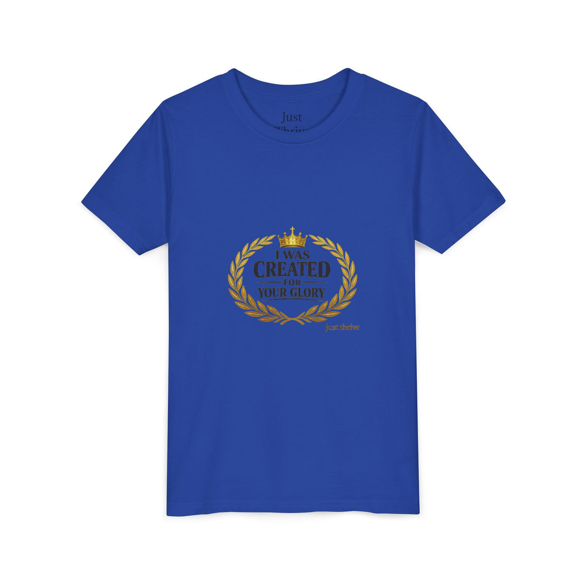 Youth Tee — "I Was Created For Your Glory" Inspirational Christian Kids Shirt