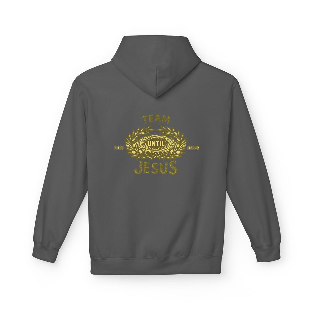 Christian Hoodie - "Team Jesus: Now Until Forever" Gold Laurel Pullover