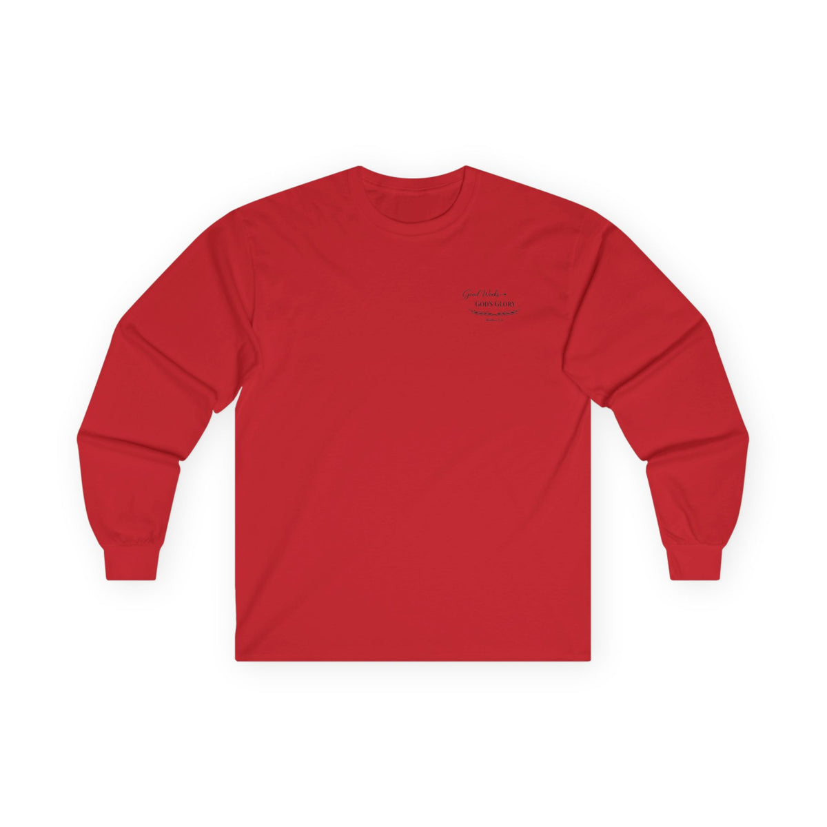 Long Sleeve Tee — "Good Works for God’s Glory" Christian Faith Shirt (Matthew 5:16)