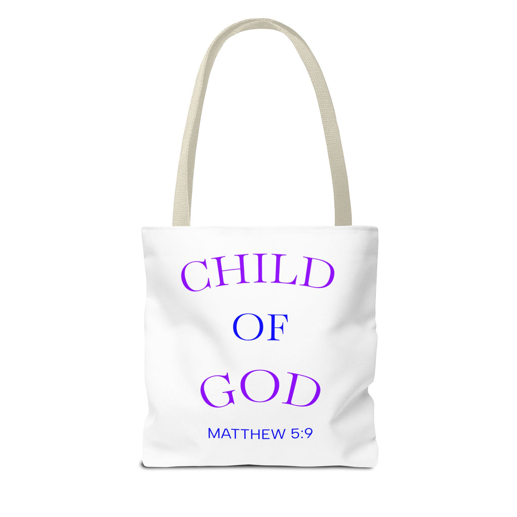 Faith Quote Tote Bag — “Jesus Did It Again” / “Child of God” Christian Canvas Tote