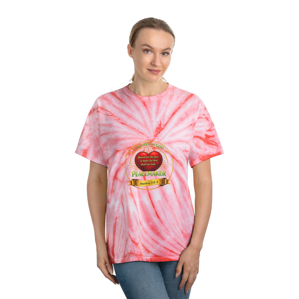Tie-Dye T-Shirt — Yellow Cyclone Peacemaker Design (Children of God)
