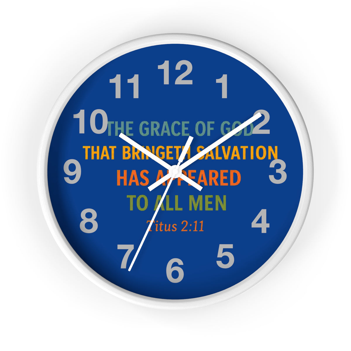 Wall Clock — Inspirational Titus 2:11 Bible Verse Christian Decor