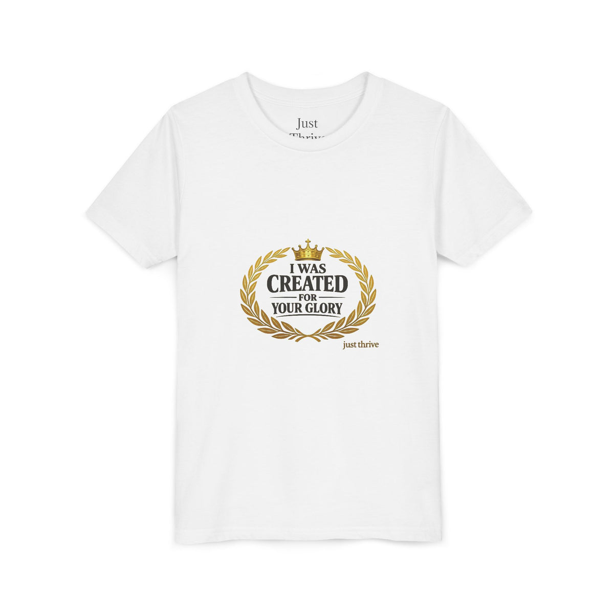 Youth Tee — "I Was Created For Your Glory" Inspirational Christian Kids Shirt