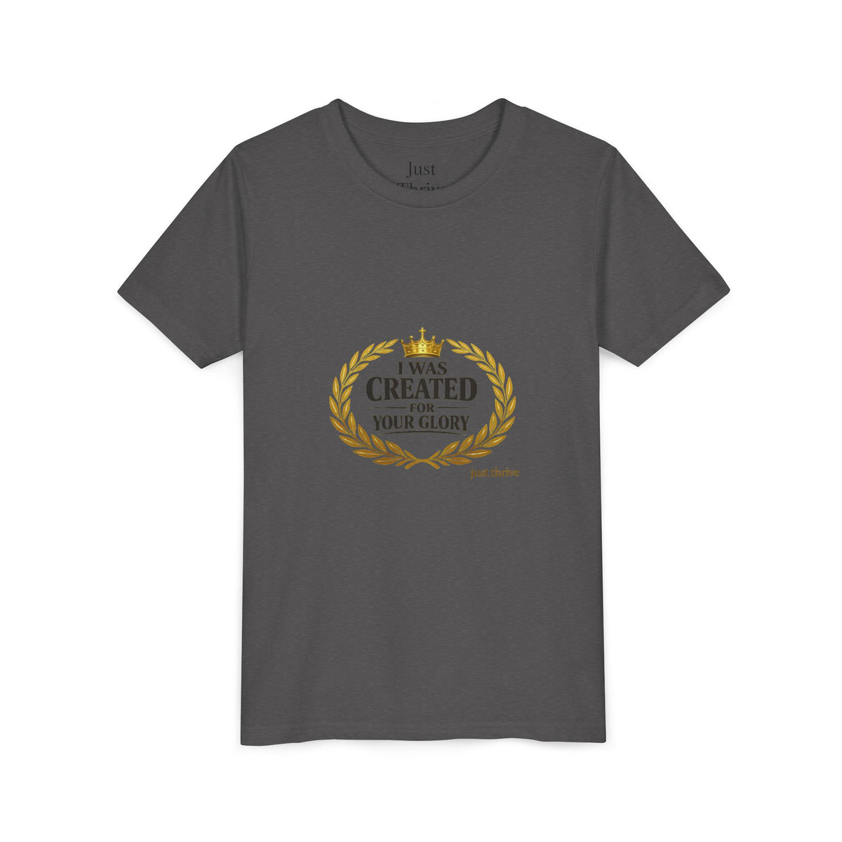 Youth Tee — "I Was Created For Your Glory" Inspirational Christian Kids Shirt