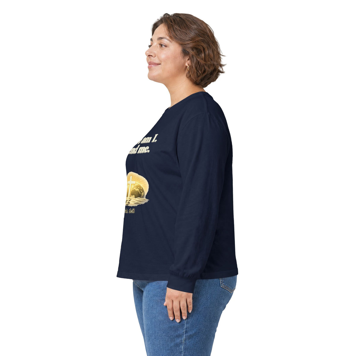 Here Am I, Send Me Long Sleeve Tee — Isaiah 6:8 Christian Shirt