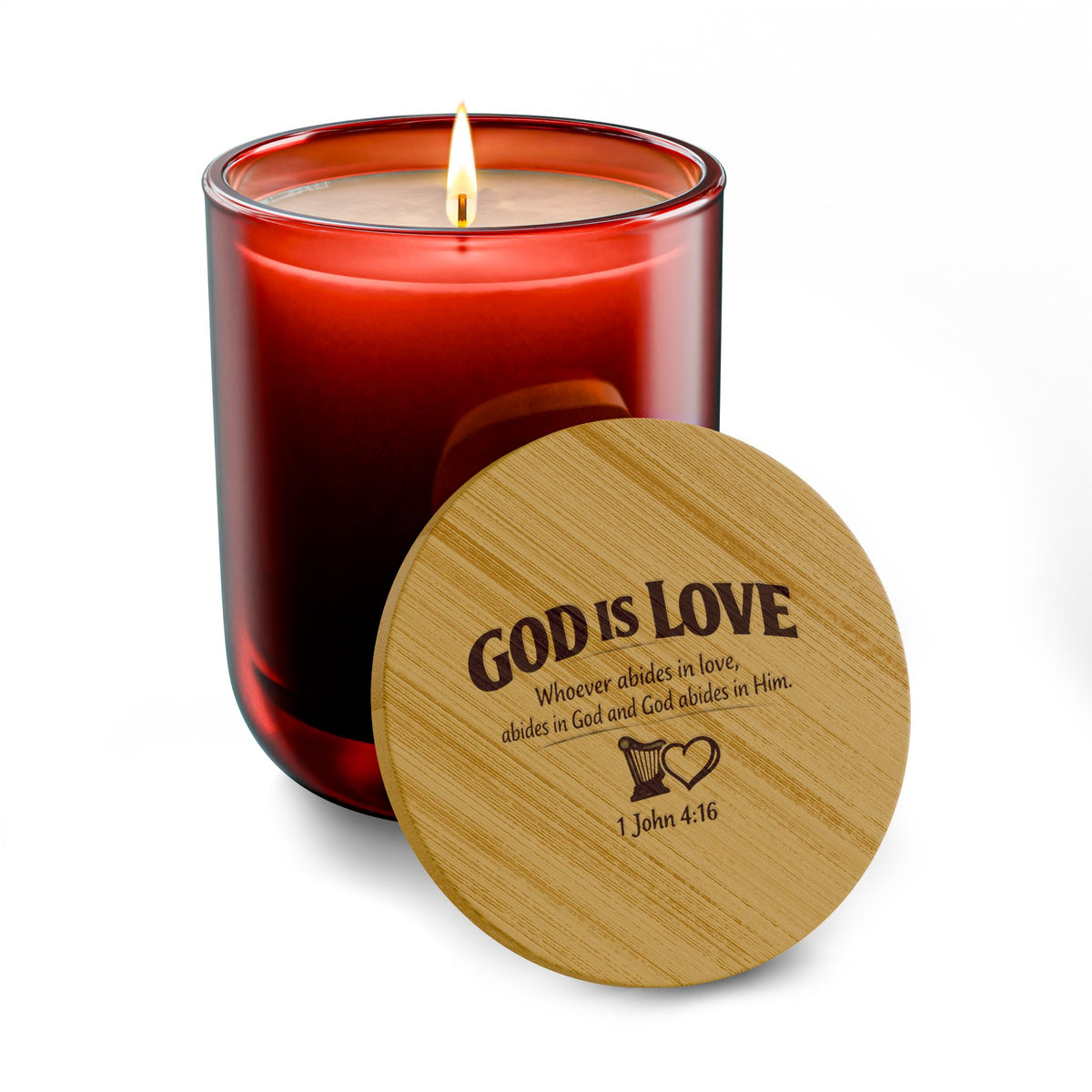 God Is Love Engraved 14oz Scented Soy Candle