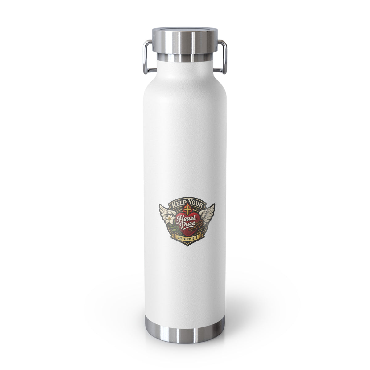 Vintage Crest 22oz Copper Vacuum Insulated Bottle – Keep Your Heart Pure