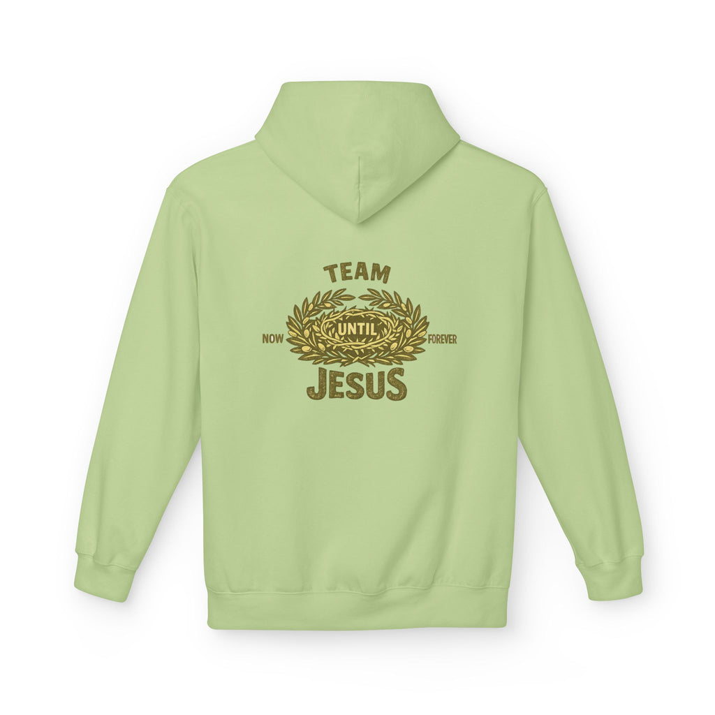 Christian Hoodie - "Team Jesus: Now Until Forever" Gold Laurel Pullover