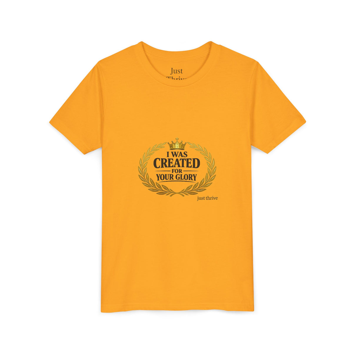 Youth Tee — "I Was Created For Your Glory" Inspirational Christian Kids Shirt