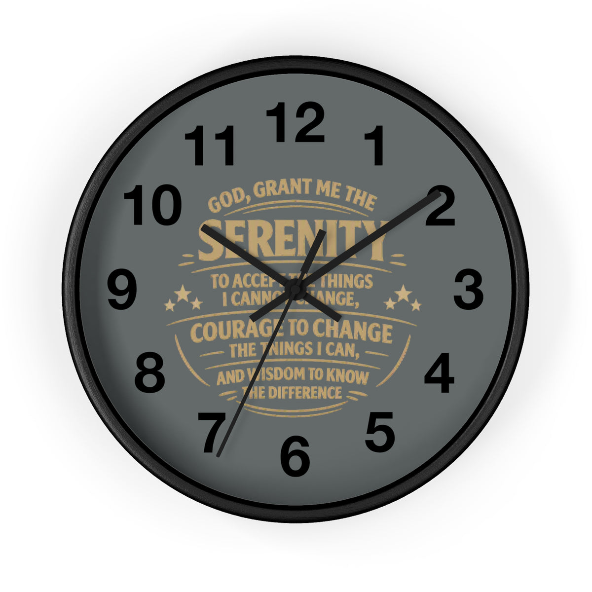 Serenity Prayer Wall Clock — Inspirational Home Décor Clock