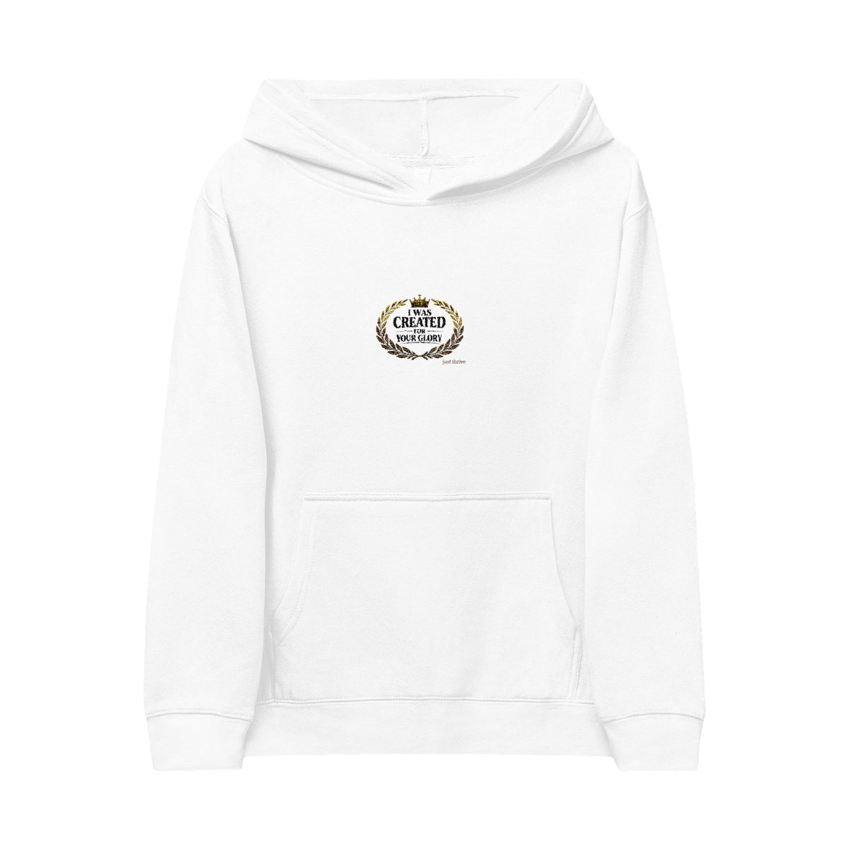 Kids Embroidered 'Created for Your Glory' Crown Hoodie