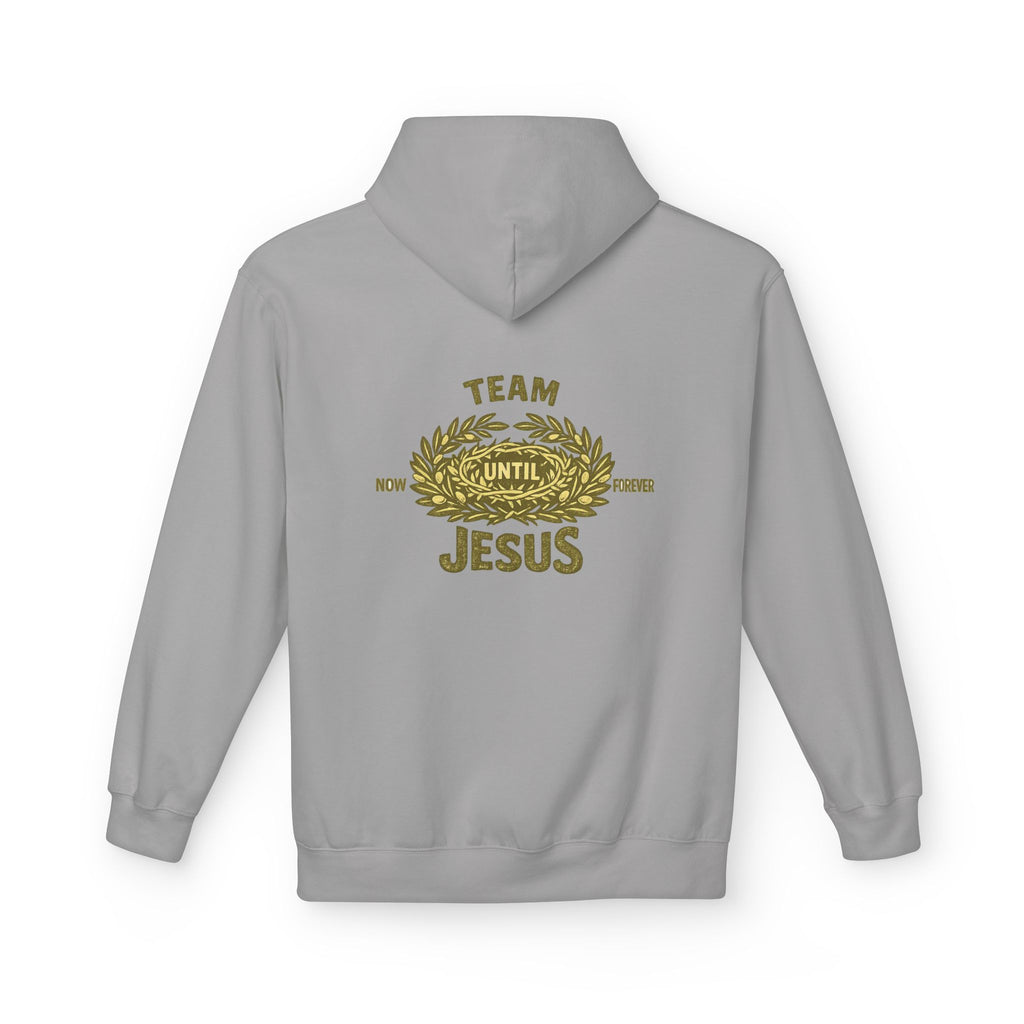 Christian Hoodie - "Team Jesus: Now Until Forever" Gold Laurel Pullover