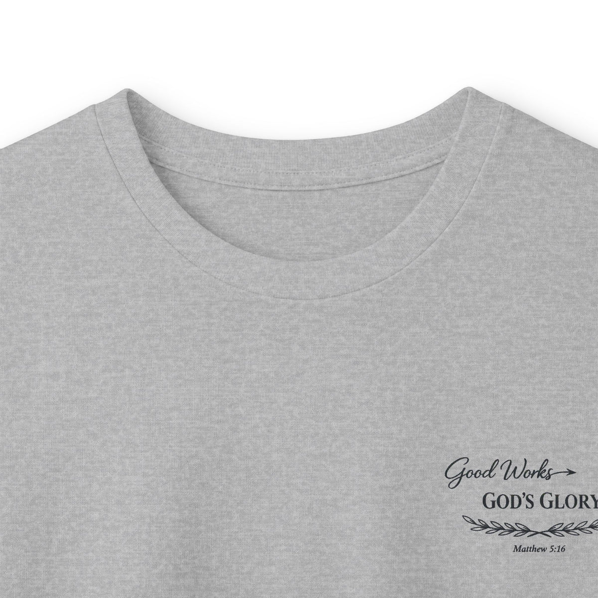 Long Sleeve Tee — "Good Works for God’s Glory" Christian Faith Shirt (Matthew 5:16)