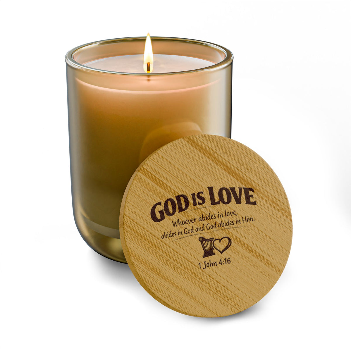 God Is Love Engraved 14oz Scented Soy Candle