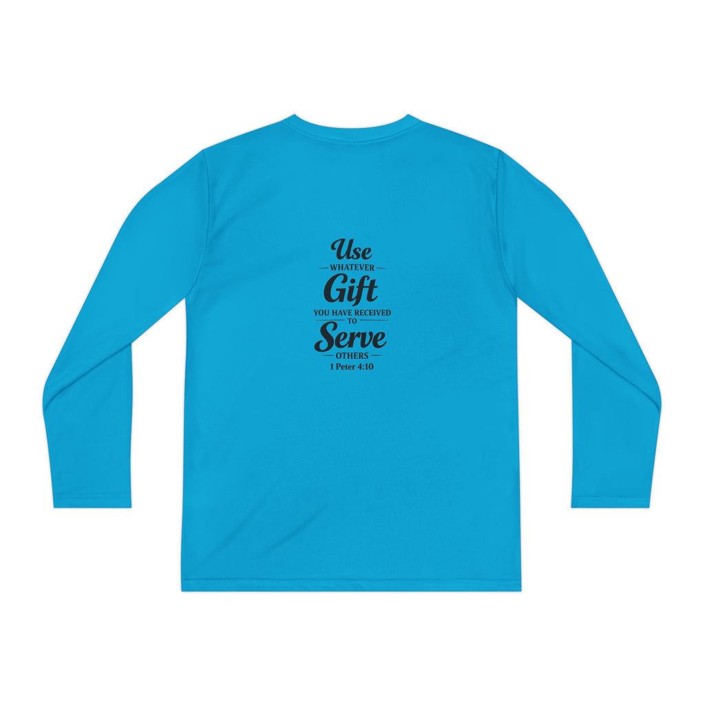 Youth Long Sleeve Tee — "Sent to Serve" Inspirational Christian Shirt