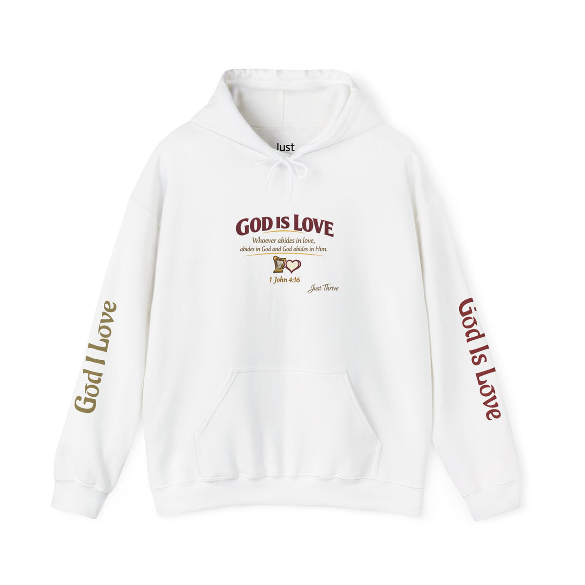 God Is Love Hoodie — Inspirational Christian Sweatshirt with Script Text
