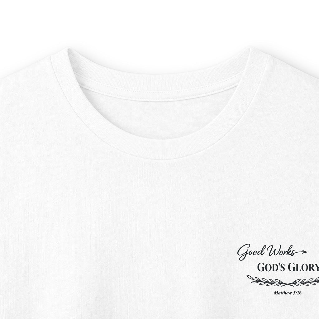 Long Sleeve Tee — "Good Works for God’s Glory" Christian Faith Shirt (Matthew 5:16)
