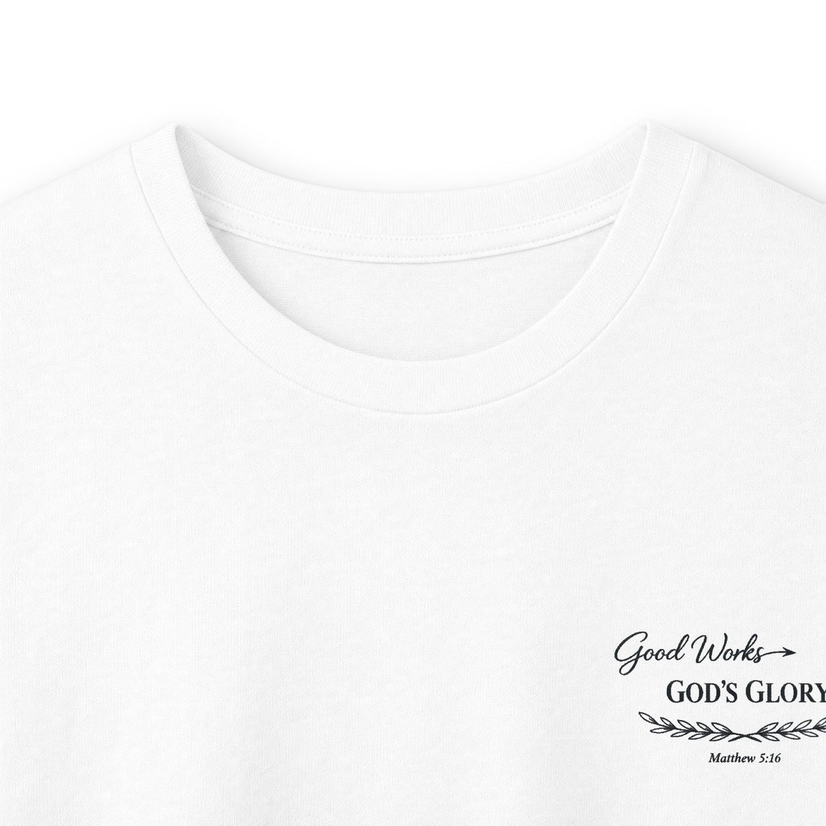 Long Sleeve Tee — "Good Works for God’s Glory" Christian Faith Shirt (Matthew 5:16)