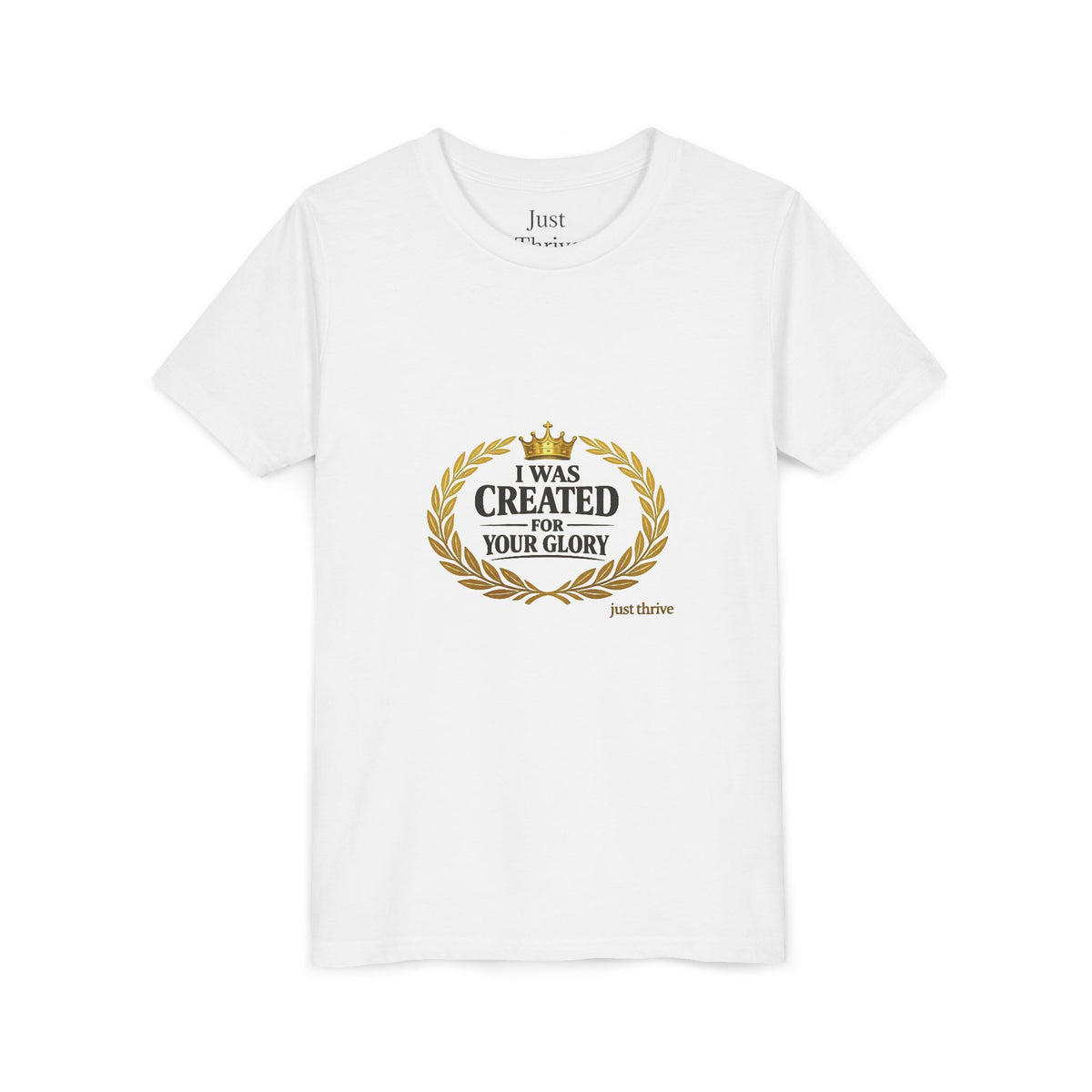 Kids 'I Was Created For Your Glory' Short Sleeve Tee — Christian Youth Faith Shirt