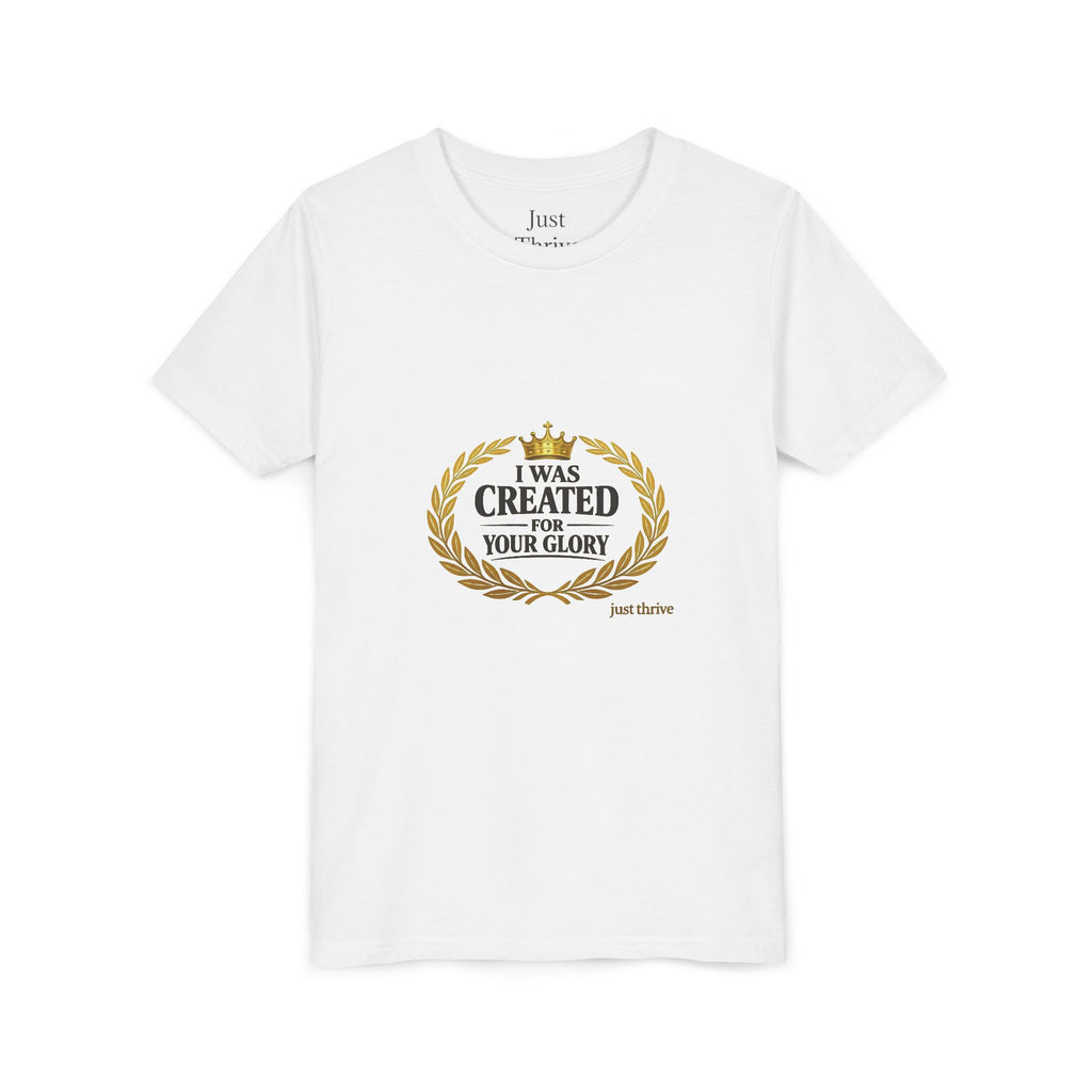 Kids 'I Was Created For Your Glory' Short Sleeve Tee — Christian Youth Faith Shirt