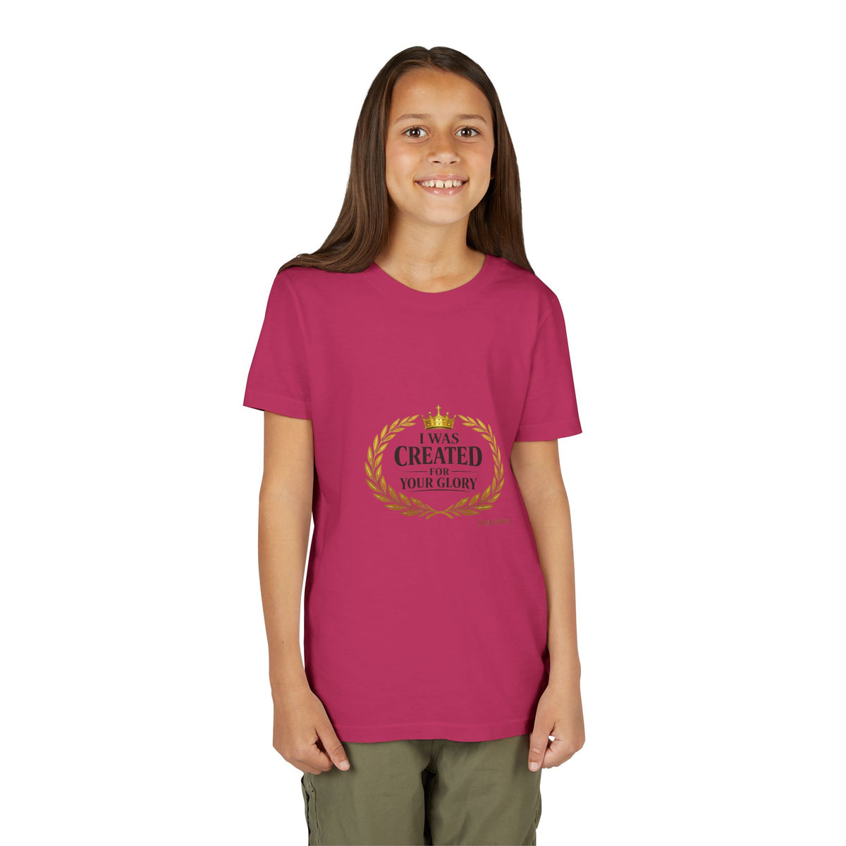 Kids 'I Was Created For Your Glory' Short Sleeve Tee — Christian Youth Faith Shirt