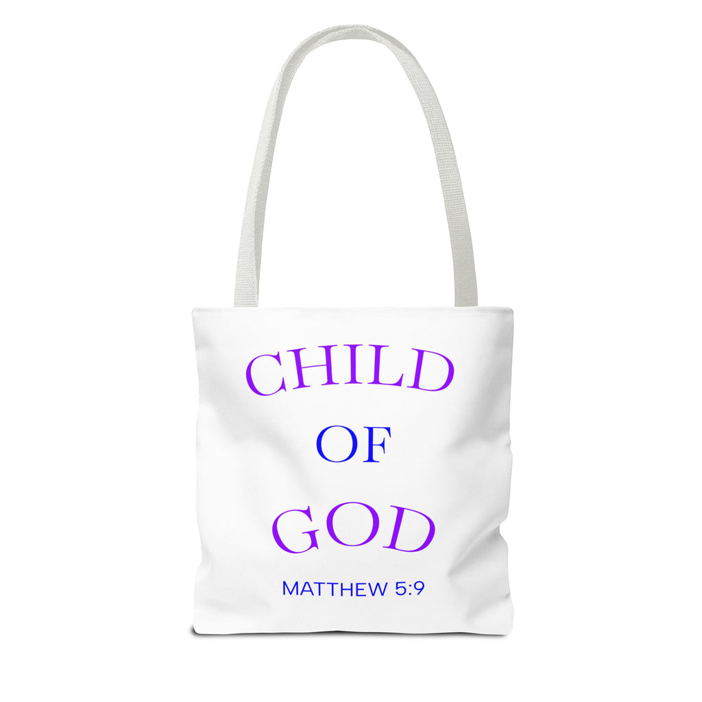 Faith Quote Tote Bag — “Jesus Did It Again” / “Child of God” Christian Canvas Tote