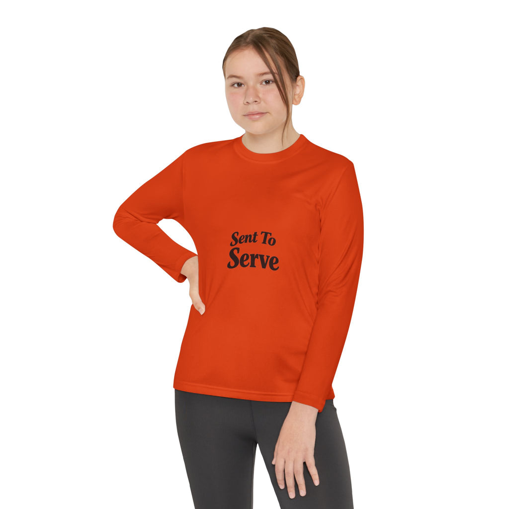 Youth Long Sleeve Tee — "Sent to Serve" Inspirational Christian Shirt