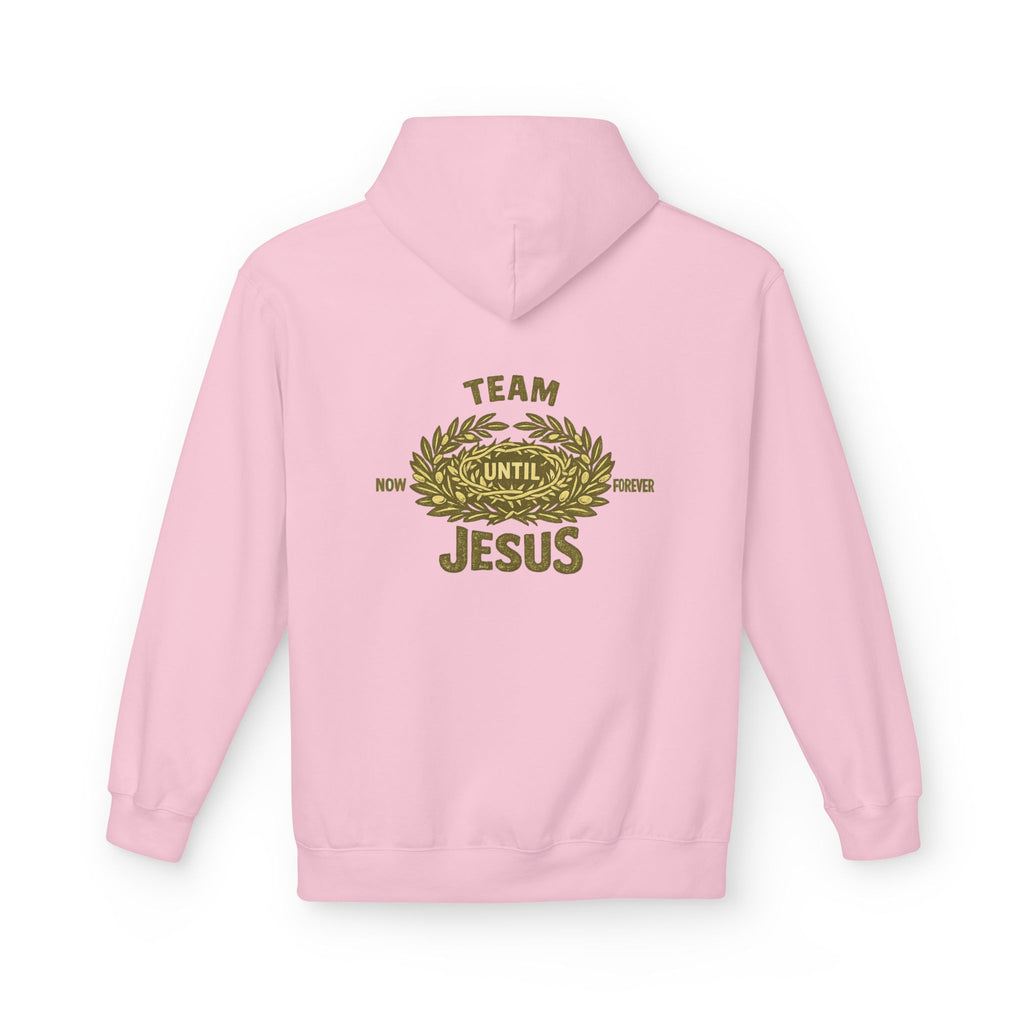 Christian Hoodie - "Team Jesus: Now Until Forever" Gold Laurel Pullover