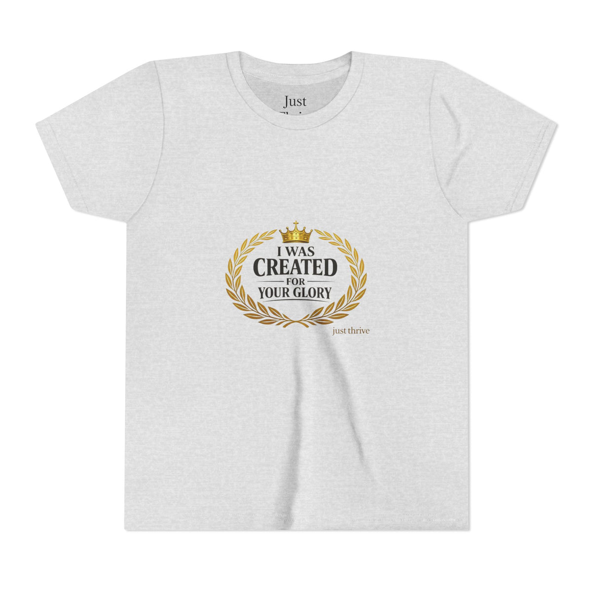 Youth Tee — "I Was Created For Your Glory" Inspirational Christian Kids Shirt