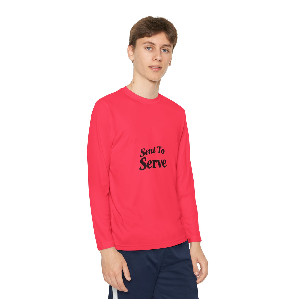 Youth Long Sleeve Tee — "Sent to Serve" Inspirational Christian Shirt