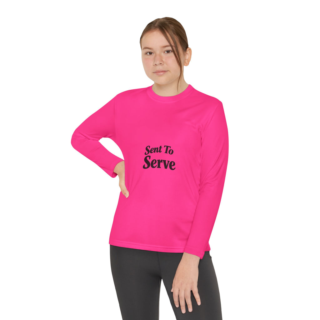 Youth Long Sleeve Tee — "Sent to Serve" Inspirational Christian Shirt