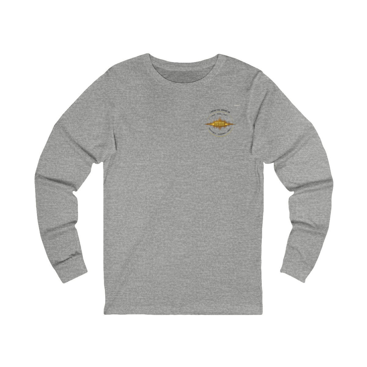 Long Sleeve Tee — “I Hear the Sound of The Lord” Worship Soundwave Design