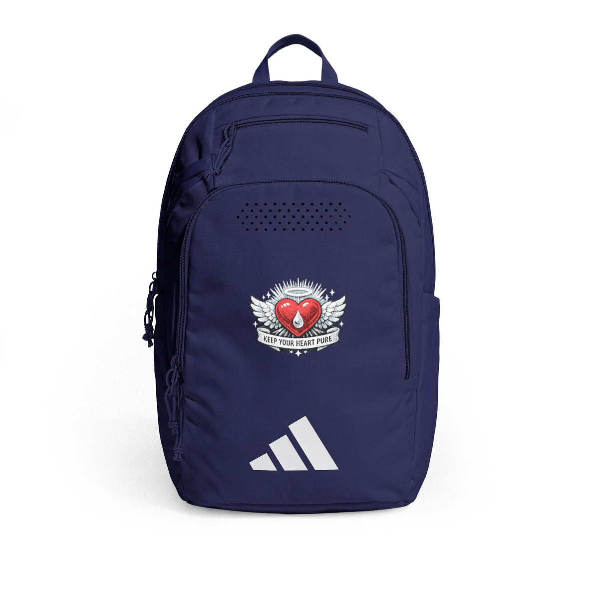 Embroidered Heart Crest adidas Defender 5 Backpack — School & Everyday Daypack