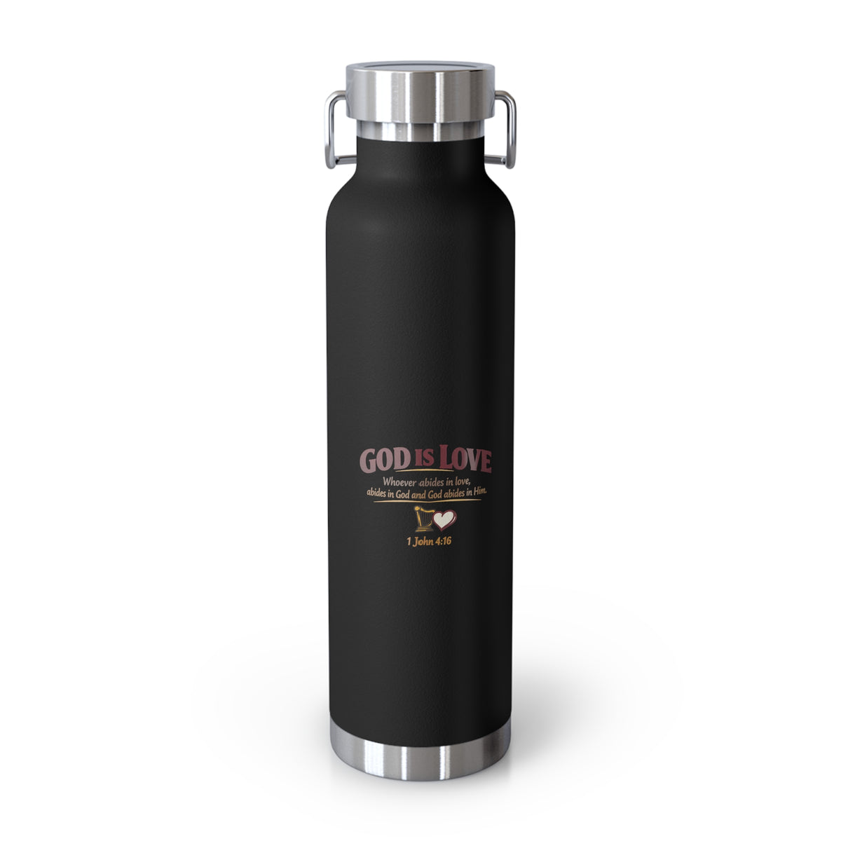 God Is Love 22oz Vacuum Insulated Bottle — Christian Faith Water Bottle