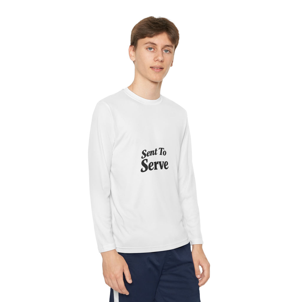 Youth Long Sleeve Tee — "Sent to Serve" Inspirational Christian Shirt