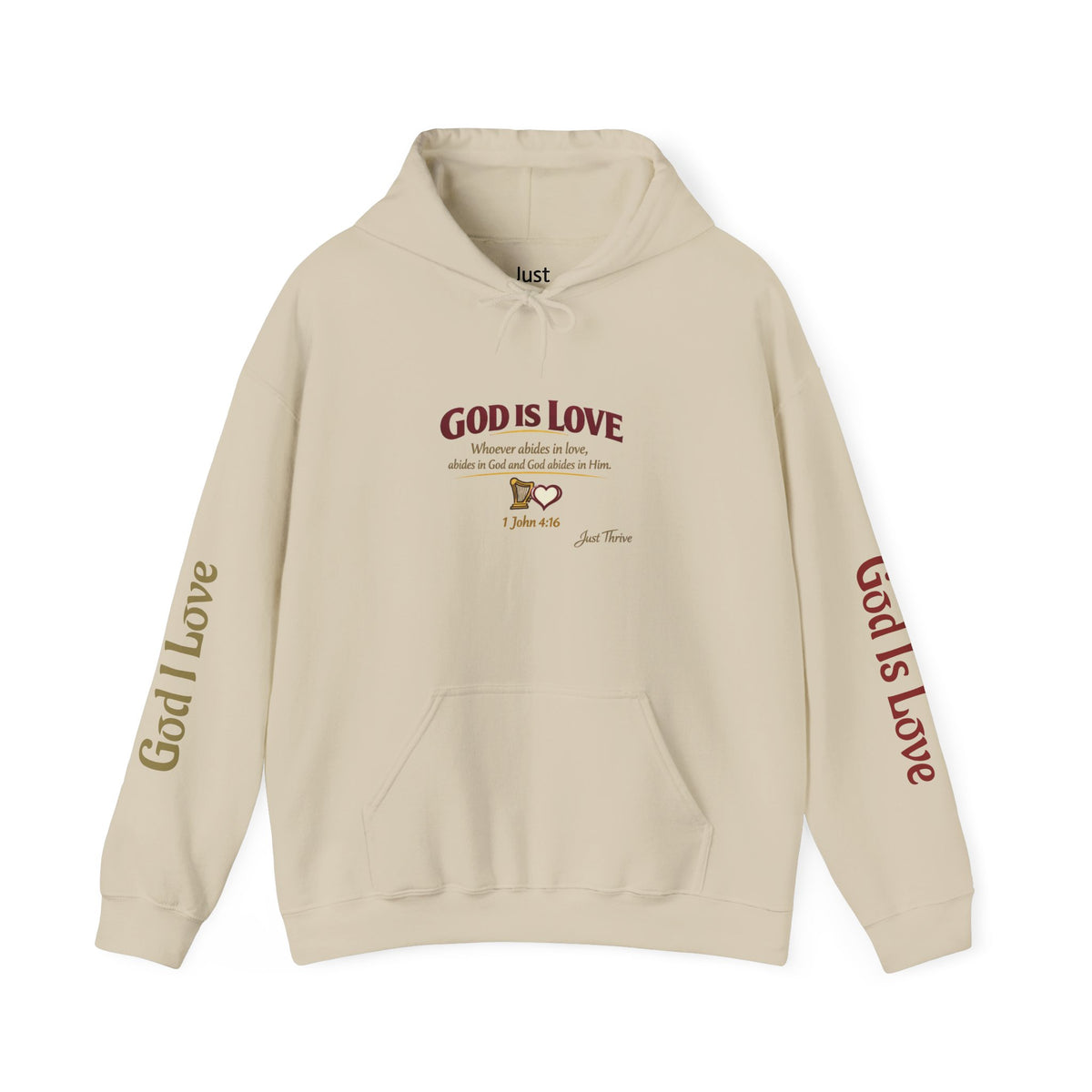 God Is Love Hoodie — Inspirational Christian Sweatshirt with Script Text