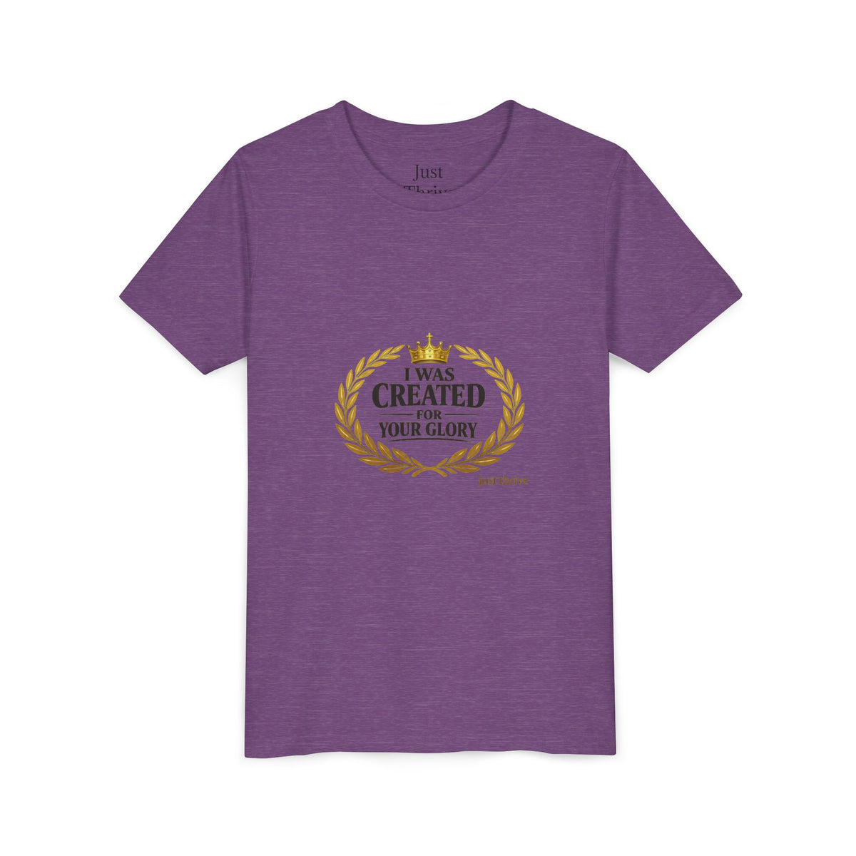 Youth Tee — "I Was Created For Your Glory" Inspirational Christian Kids Shirt