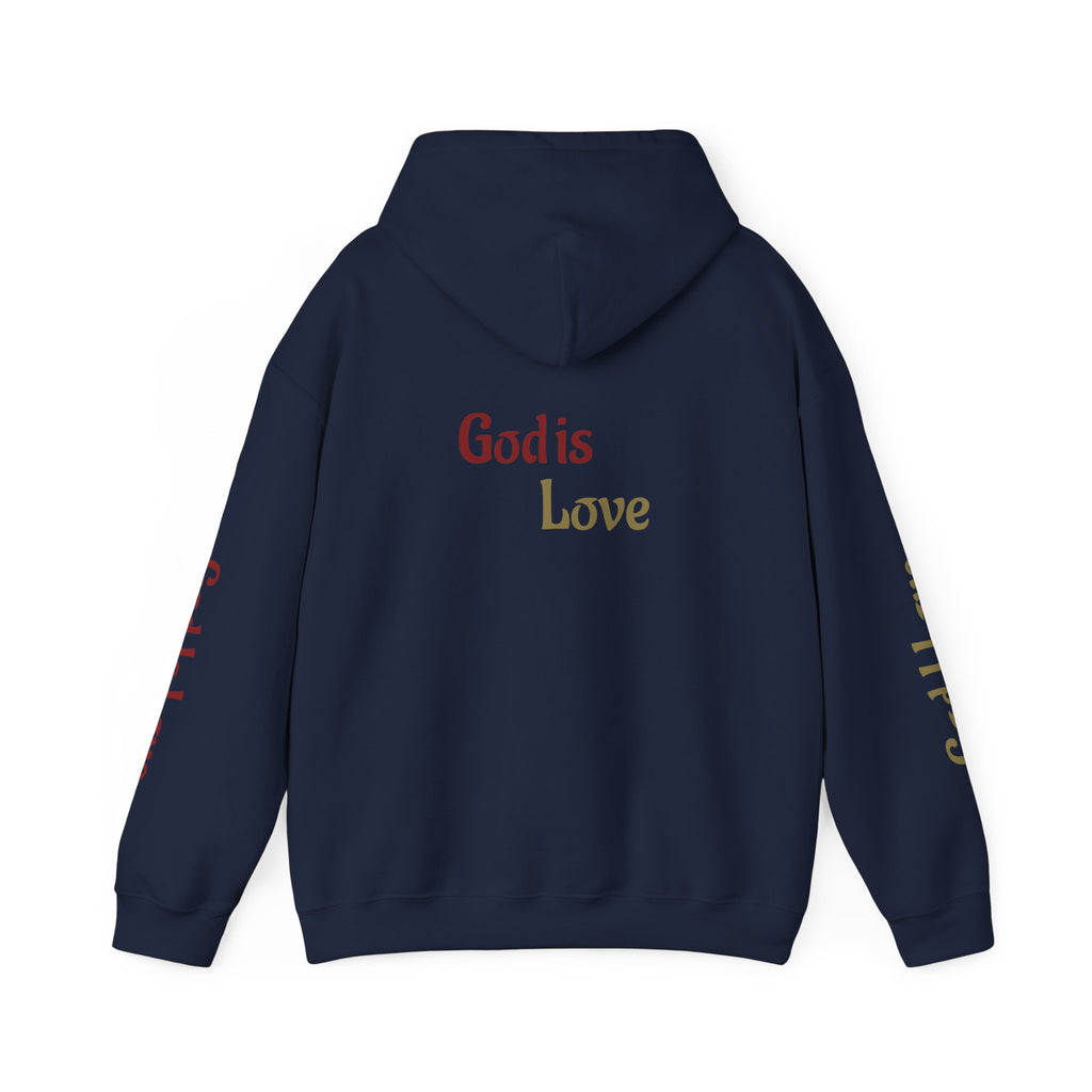 God Is Love Hoodie — Inspirational Christian Sweatshirt with Script Text