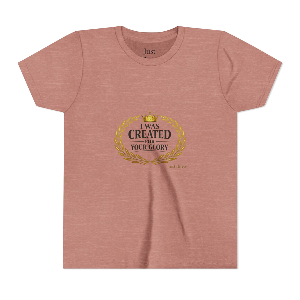 Kids 'I Was Created For Your Glory' Short Sleeve Tee — Christian Youth Faith Shirt