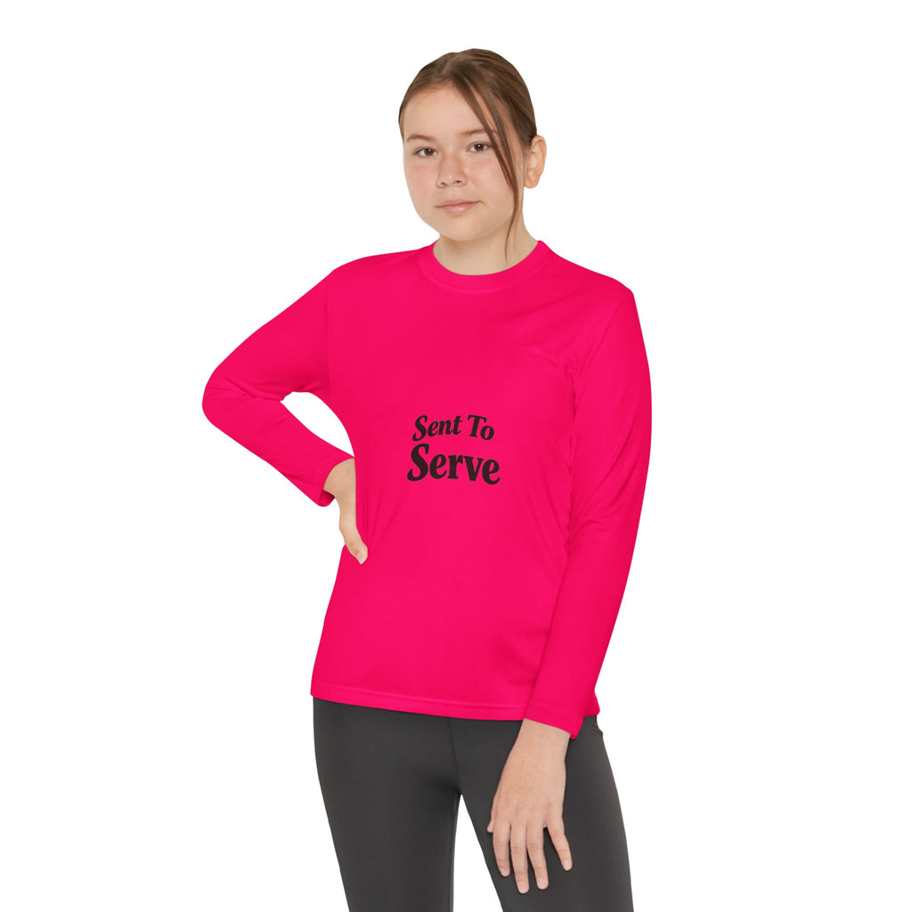 Youth Long Sleeve Tee — "Sent to Serve" Inspirational Christian Shirt