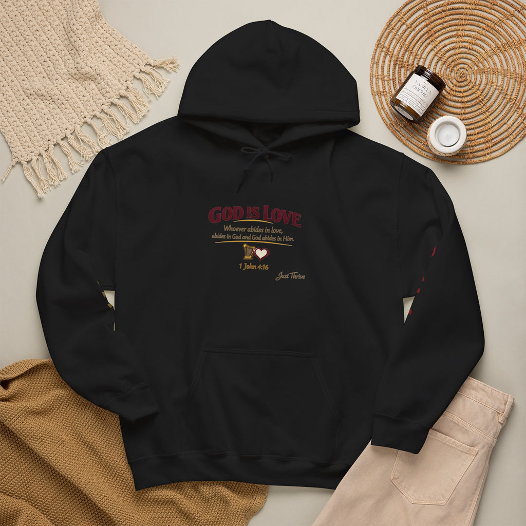 God Is Love Hoodie — Inspirational Christian Sweatshirt with Script Text