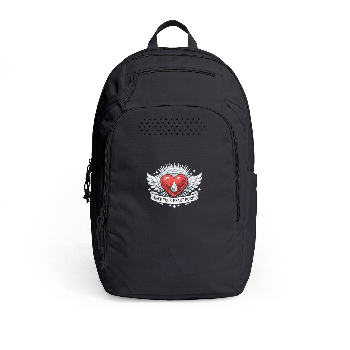 Embroidered Heart Crest adidas Defender 5 Backpack — School & Everyday Daypack
