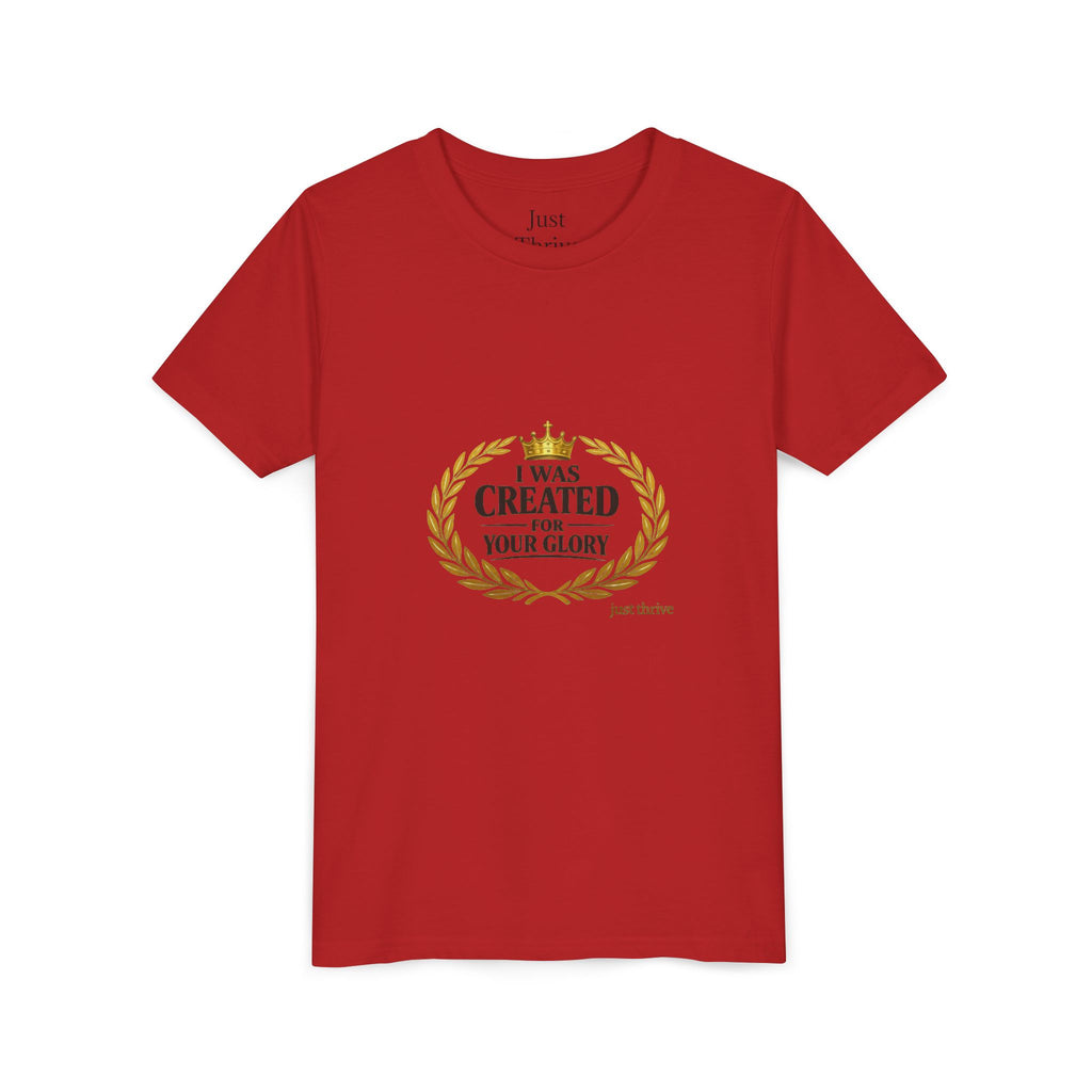 Kids 'I Was Created For Your Glory' Short Sleeve Tee — Christian Youth Faith Shirt