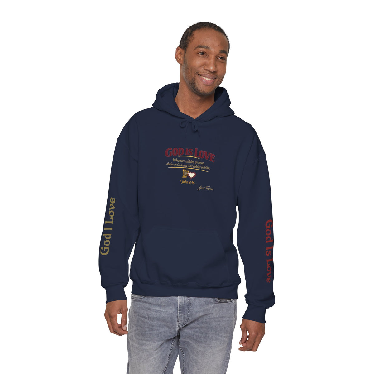 God Is Love Hoodie — Inspirational Christian Sweatshirt with Script Text