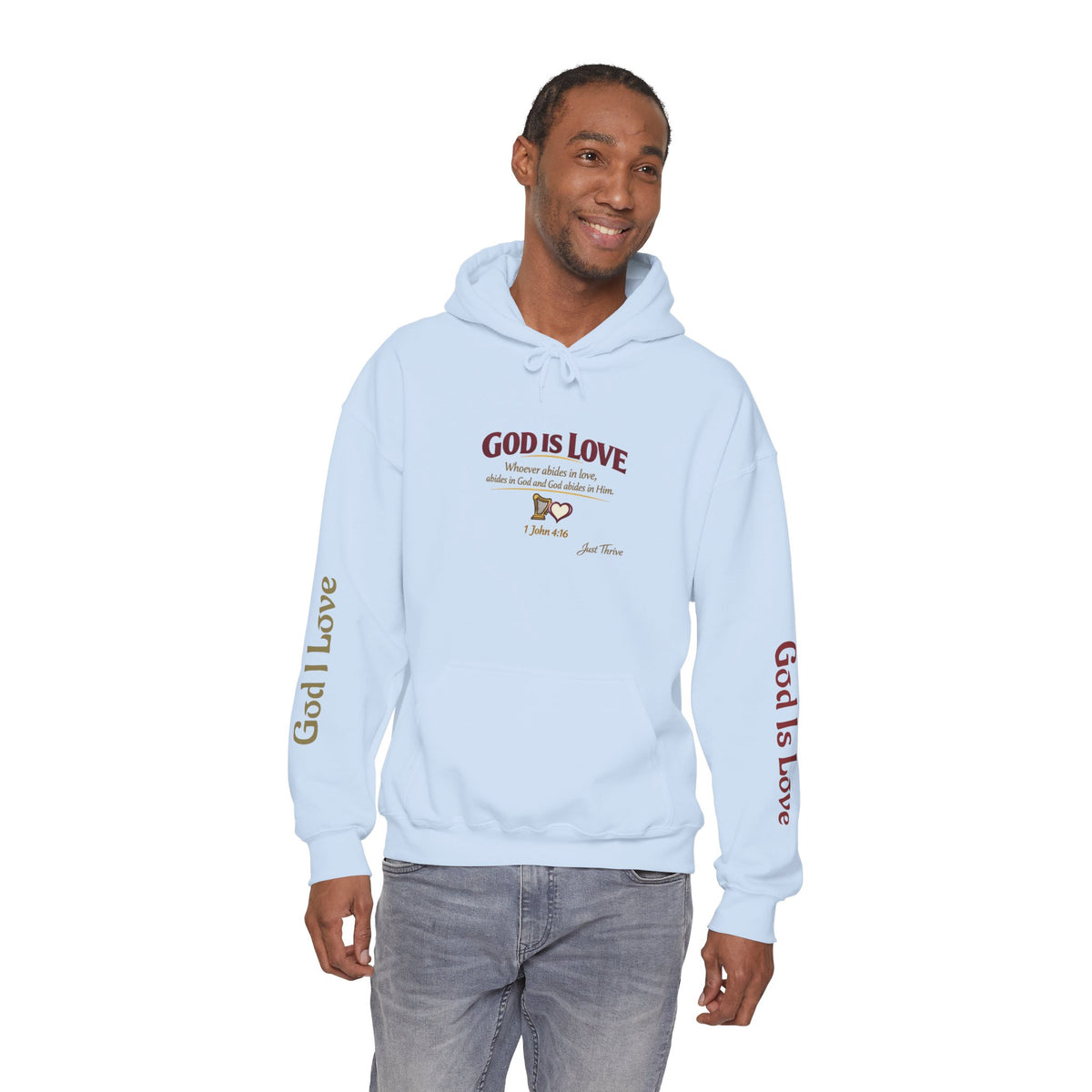God Is Love Hoodie — Inspirational Christian Sweatshirt with Script Text