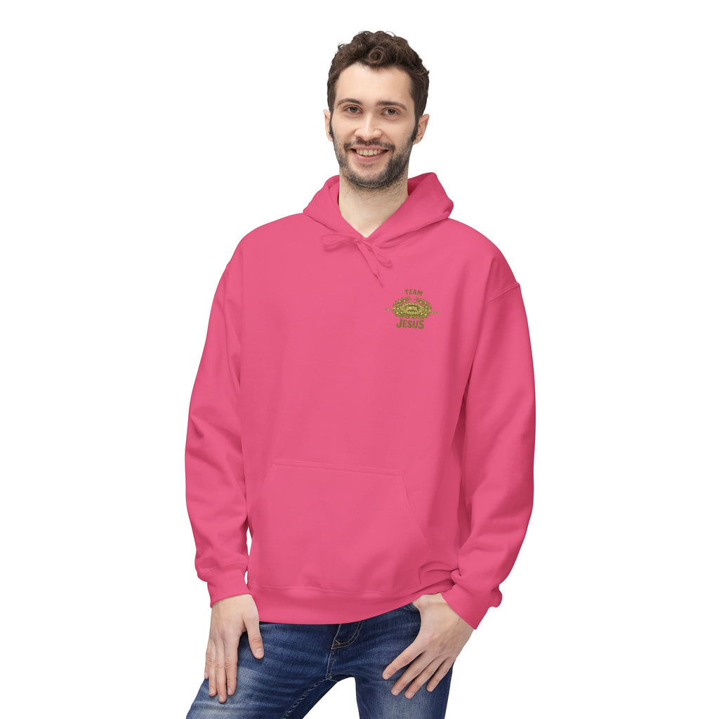Christian Hoodie - "Team Jesus: Now Until Forever" Gold Laurel Pullover