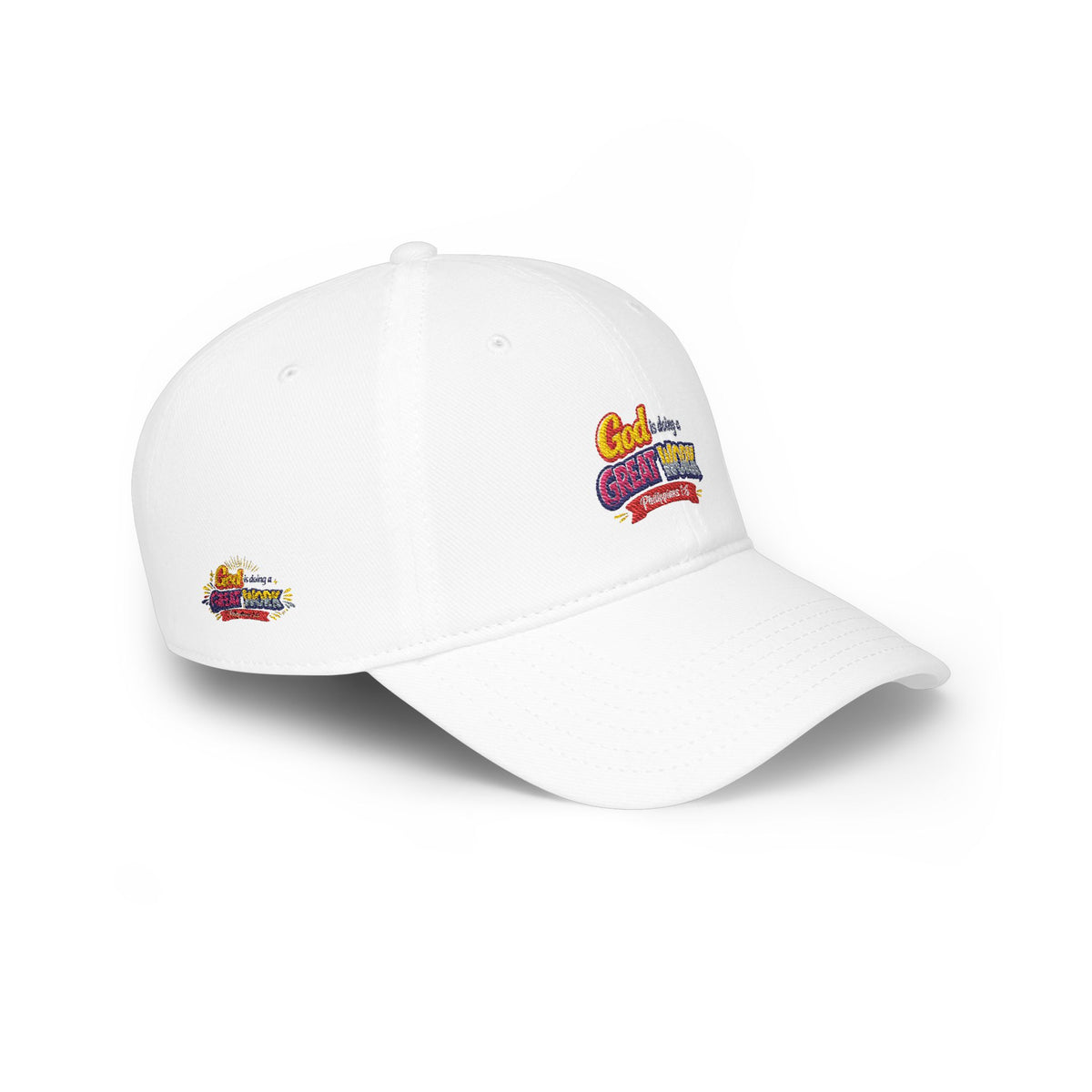 God Is Doing A Great Work Baseball Cap — Inspirational Low Profile Hat