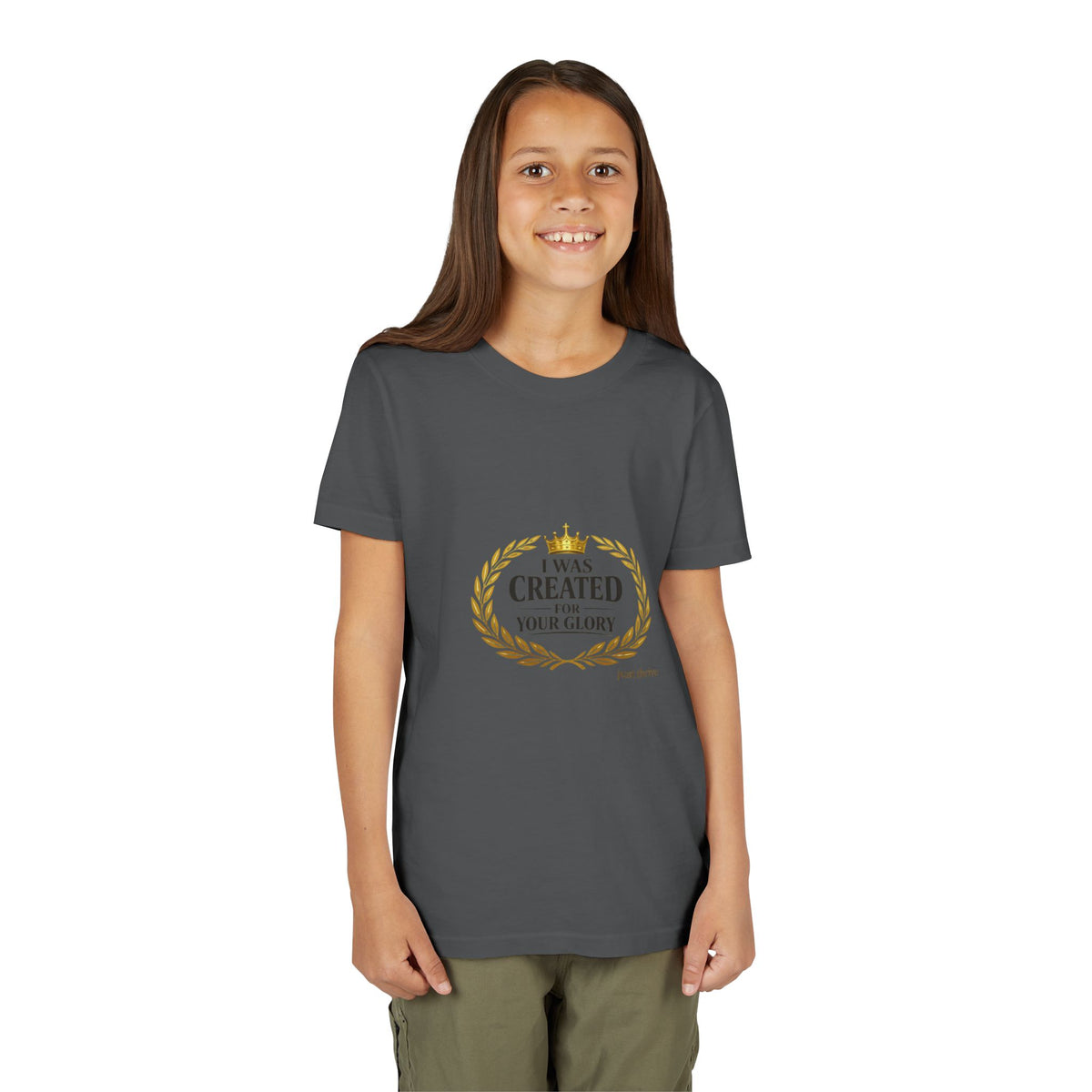 Kids 'I Was Created For Your Glory' Short Sleeve Tee — Christian Youth Faith Shirt