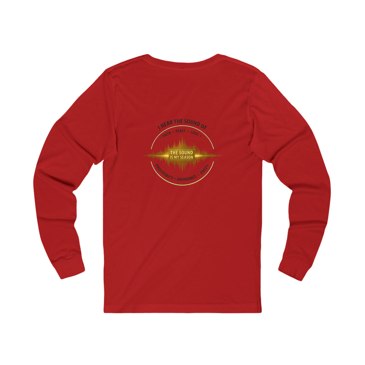 Long Sleeve Tee — “I Hear the Sound of The Lord” Worship Soundwave Design